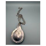 Turquoise Teardrop Pendant Necklace - Silver-Tone Chain