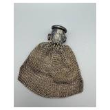 Chainmail Mesh Coin Purse - Antique With Linen Interior And Clasp Frame