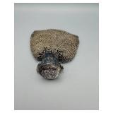 Chainmail Mesh Coin Purse - Antique With Linen Interior And Clasp Frame