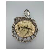 Chainmail Mesh Coin Purse - Antique With Linen Interior And Clasp Frame