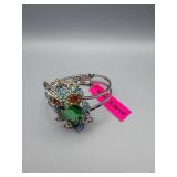 Betsey Johnson Butterfly Crystal Bracelet Emerald Green Center Stone