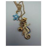 Betsey Johnson Seahorse Necklace - Blue Star Charm & Starfish Accent