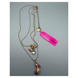 Betsey Johnson Gold-Tone Necklace Set with Butterfly & High Heel Charms