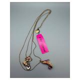 Betsey Johnson Gold-Tone Necklace Set with Butterfly & High Heel Charms