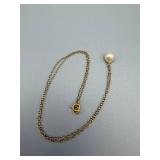 Pearl Pendant Necklace - 16in Gold-Tone Chain