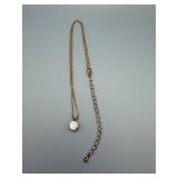 18-Inch Gold-Tone Pendant Necklace with Clear Crystal