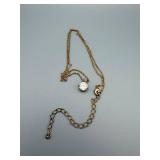 18-Inch Gold-Tone Pendant Necklace with Clear Crystal