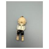 Gwen Stefani Baby Figurine Charm Pendant with Rhinestone Skeleton Key