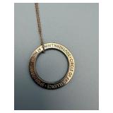 Tiffany & Co Circle Pendant Necklace 18in Chain 925 Sterling Silver