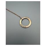 Tiffany & Co Circle Pendant Necklace 18in Chain 925 Sterling Silver