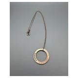 Tiffany & Co Circle Pendant Necklace 18in Chain 925 Sterling Silver