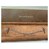 Ross-Simons Sterling Silver Oval Sapphire Diamond-Accent Bracelet JPBS 228980 072 SS