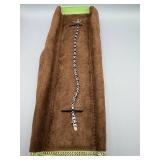 Ross-Simons Sterling Silver Oval Sapphire Diamond-Accent Bracelet JPBS 228980 072 SS