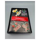 Milwaukee Bucks Patch Collection in Display Tin - 40th Anniversary Logos Set