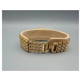 Seiko Quartz Gold-Tone Wristwatch with Date - Rectangular Case & Link Bracelet