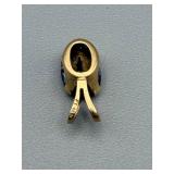 14K Gold Pendant with Oval Purple Gemstone