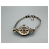Vintage Silver-Tone Ladies Wristwatch with Ornate Scrollwork
