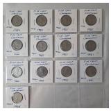1930 - 1965 Five Cent Canadian - 45 Coins