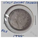 1966 Silver Half Dollar Canadian