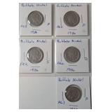 1920-1937 Buffalo/ Indian Head Nickels - 21 Coins and 1907P Liberty Head V Nickel - 1 coin