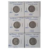 6 - 1939 Jefferson Nickels / Monticello - Collectible