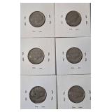 6 - 1939 Jefferson Nickels / Monticello - Collectible
