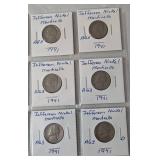 26 - 1941 Jefferson Nickels / Monticello