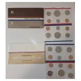 1984 and 1986  Uncirculated Coin Set - United States Mint - P and D