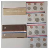 1984 and 1986  Uncirculated Coin Set - United States Mint - P and D