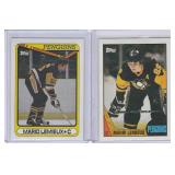 Mario Lemieux - 1987 Topps #15, 1990 Topps #175