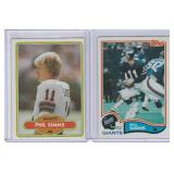 1980 Topps Phil Simms RC #225, 1982 Topps #433