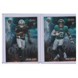2025 Panini Absolute By Storm Rookies - Travis Hunter #17, Ashton Jeanty #1