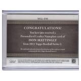 2011 Don Mattingly Topps Personalized Leather Nameplate Patch #MGL-DM
