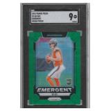 2024 Bo Nix Panini Prizm Emergent Green Prizm RC #3, SGC 9