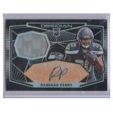 2018 Rashaad Penny Panini Obsidian Rookie Patch Auto, #RJ-RP #33/50