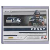 2018 Rashaad Penny Panini Obsidian Rookie Patch Auto, #RJ-RP #33/50