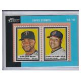 2011 Denard Span & Carlos Santana Topps Heritage Topps Stamps, #55/62