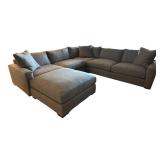 Room & Board Charcoal Sectional Sofa with Coordinating Ottoman