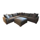 Room & Board Charcoal Sectional Sofa with Coordinating Ottoman