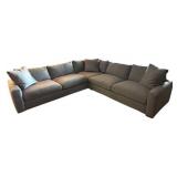 Room & Board Charcoal Sectional Sofa with Coordinating Ottoman