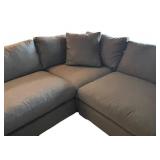 Room & Board Charcoal Sectional Sofa with Coordinating Ottoman