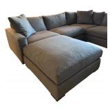 Room & Board Charcoal Sectional Sofa with Coordinating Ottoman