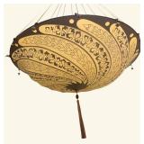 LL - Vintage Fortuny Parasol Silk Chandelier