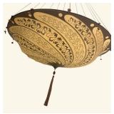 LL - Vintage Fortuny Parasol Silk Chandelier