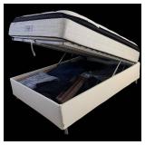 UL -Full-Size Lift Top Hydraulic Storage Bed Platform with Bedding