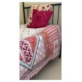 UL - Two Twin Anthropology Quilt Sets- Boho Patchwork Border & Accent Pillows