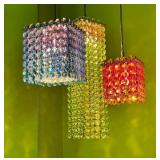 Crystal Bead Chandelier - 32 in Long, Multi-Color Pendant Lights
