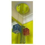 Crystal Bead Chandelier - 32 in Long, Multi-Color Pendant Lights