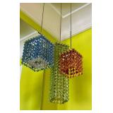 Crystal Bead Chandelier - 32 in Long, Multi-Color Pendant Lights
