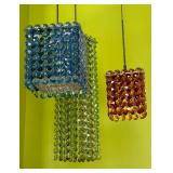 Crystal Bead Chandelier - 32 in Long, Multi-Color Pendant Lights